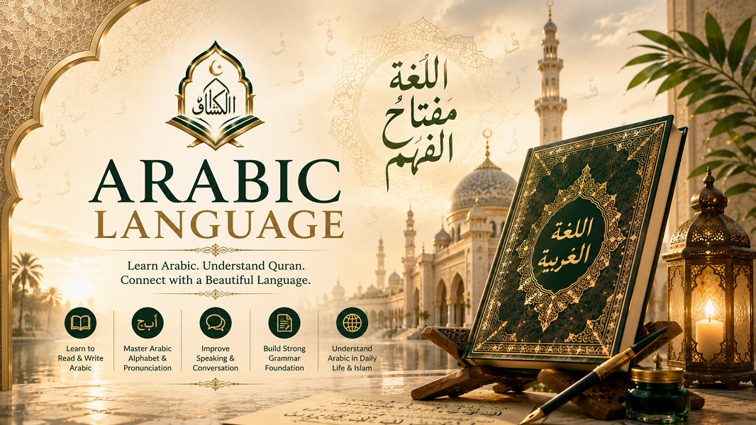Student learning Quranic Arabic Language words and basic grammar online.